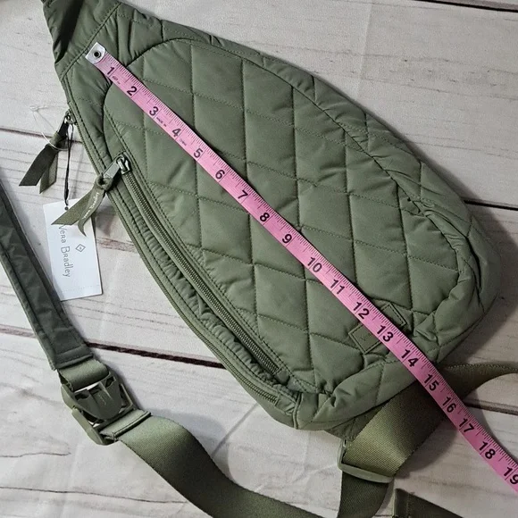 Vera Bradley Quilted Sling Bag in Olive Green - Picture 3 of 11